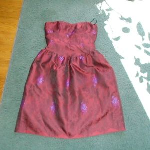 Red strapless dress David Meister  size 6